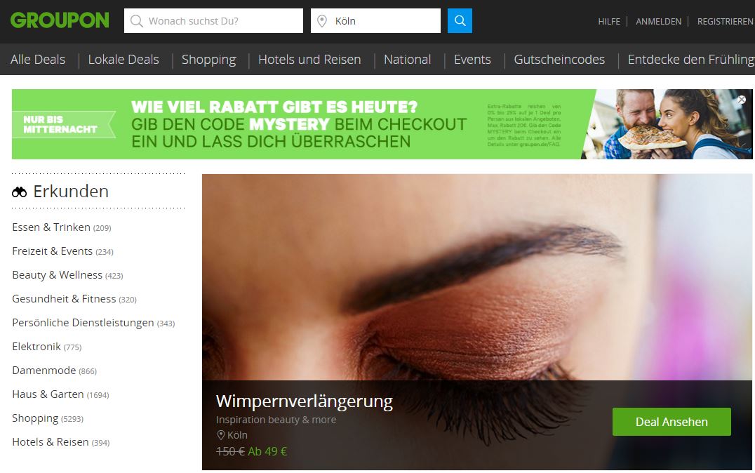 [GROUPON] bis zu 25% Rabatt auf lokale Deals