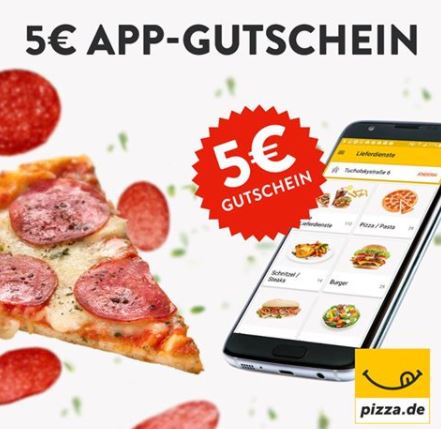 [Pizza.de] 5€ Gutschein mit 12€ MBW auch Bestandskunden – einlösbar nur per App