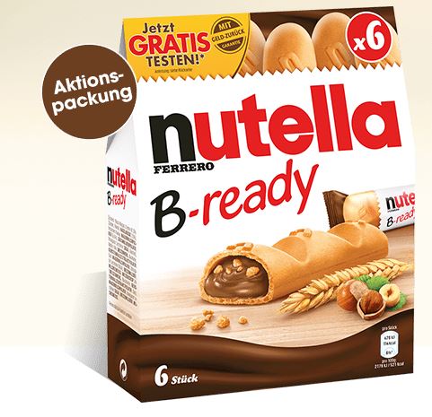 nutella B-ready gratis durch Cashback