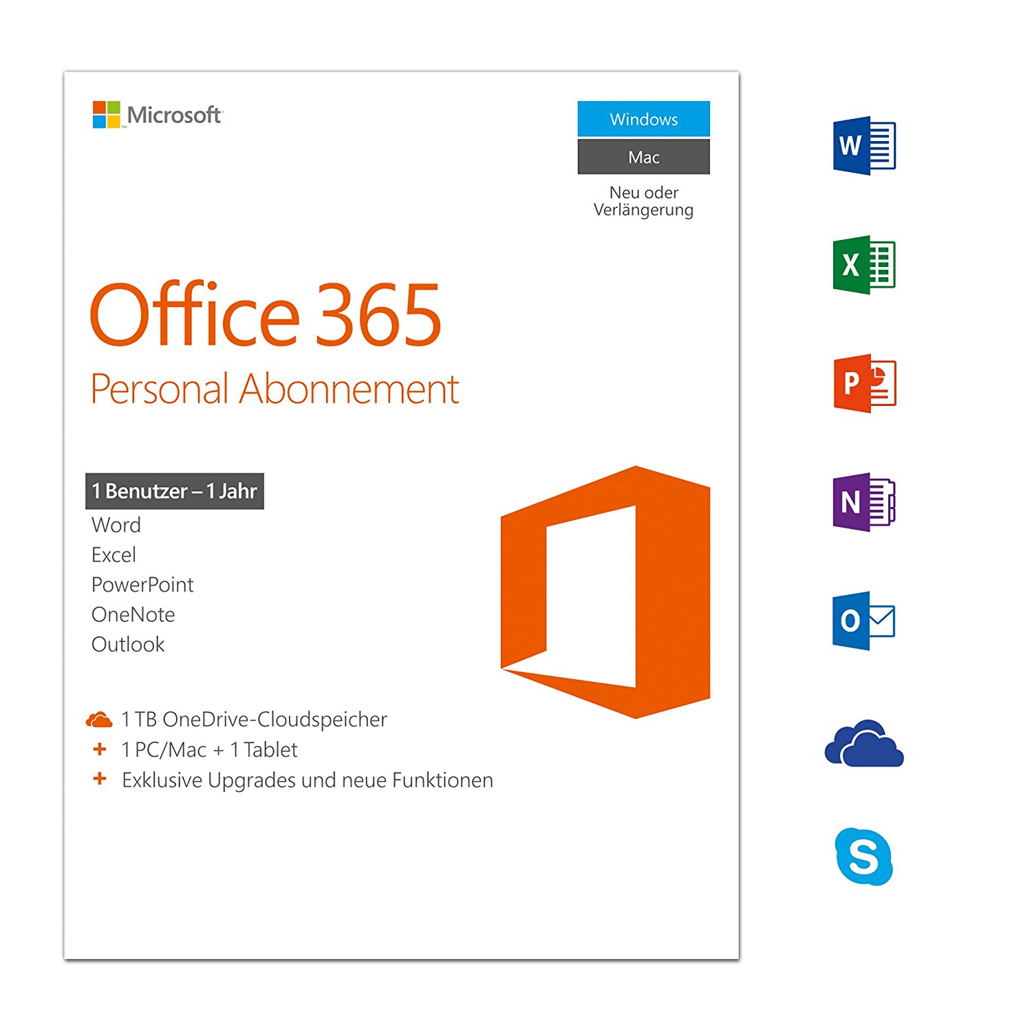 Microsoft Office 365 Personal multilingual | 1 Gerät | 1 Jahresabonnement für nur 29€